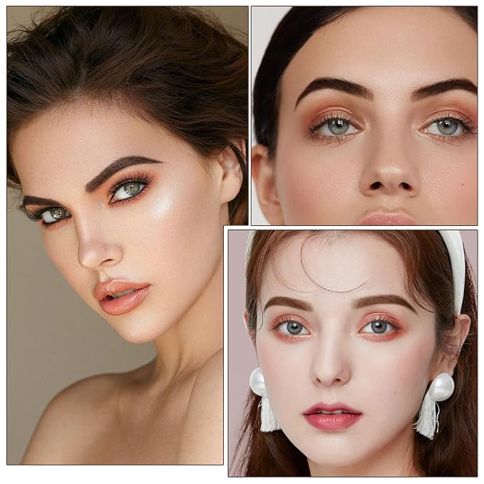 3 Colors Eyebrow Makeup Kit, Professional Brow Contour Palette, Waterproof Long-lasting Eyebrow Filler Powder with Mirror & Brow Brush