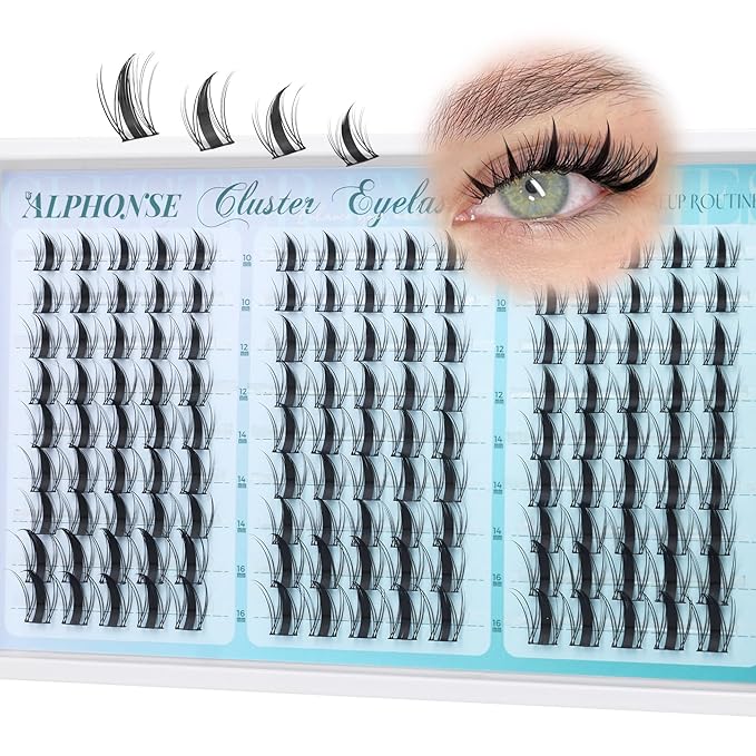 Anime Lash Clusters Fairy Manga Lashes Clusters 10-16mm Mixed Spiky Cluster Eyelash Extensions 135pcs Wispy Individual Lashes by ALPHONSE