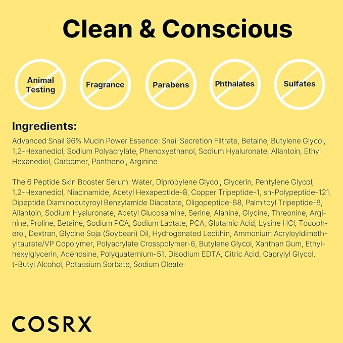 COSRX Snail Mucin 96% Peptide Booster Set - Amazon Exclusive - Korean Skin Care, Gift Sets, Skin Care Sets for Women, Advanced Snail Mucin Serum, Face Serum