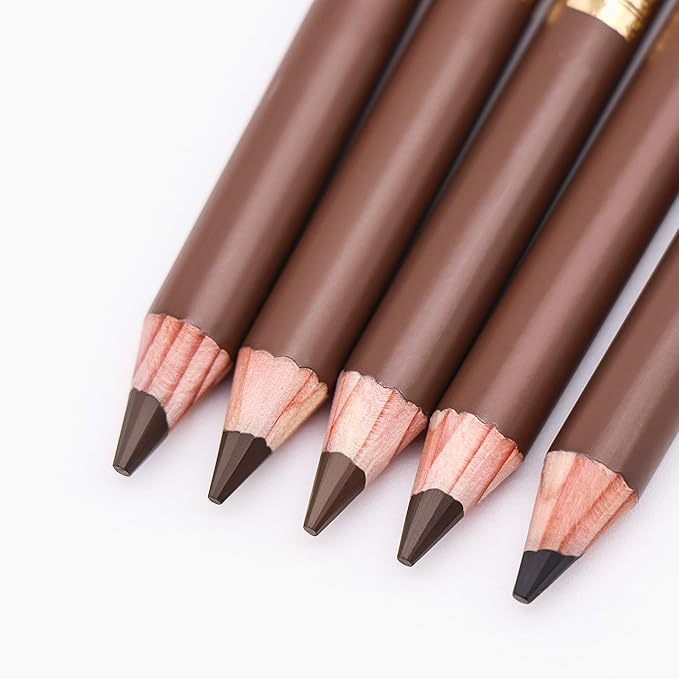 Bodermincer Eyebrow Pencil Longlasting Waterproof Durable Automaric Liner Eyebrow 5 Colors to Choose (5pcs, 2# Dark Brown)