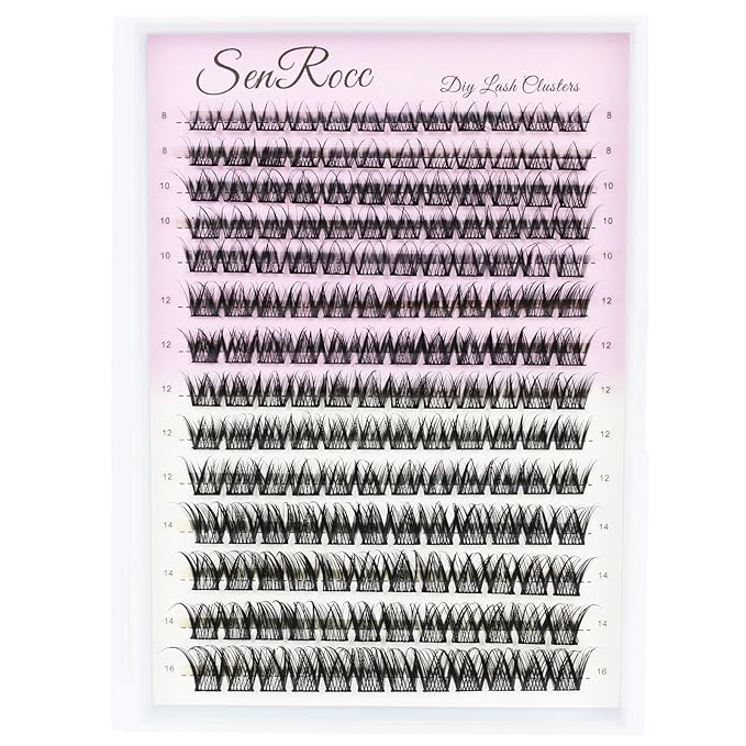 Lash Clusters Wispy Individual Lashes C Curl 8-16MIX Cluster Lashes Volume Wispy DIY Lash Extension Soft Comfortable Easy DIY at Home (D04-0.07C-8-16)