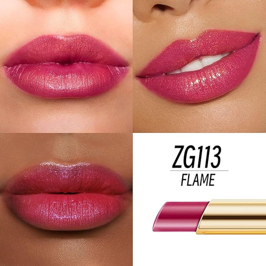 Purple Red Lipstick Moisturizing for Women Shimmer Tinted Lip Balm Hydrate Nourish Mauve Lip Gloss Cruelty Free Lip Makeup, ZG113 Flame