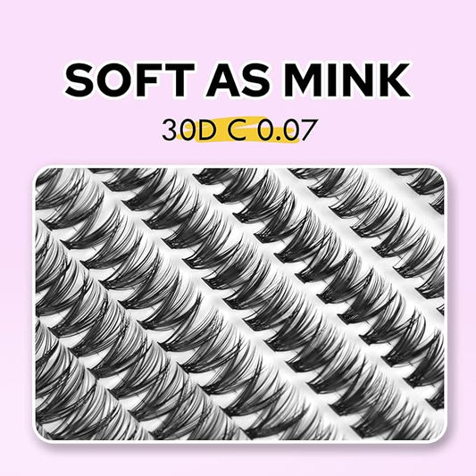 Individual Lashes, Lash Clusters, 280 Pcs 30D Individual Lash Extensions, Natural Soft Lightweight Reusable DIY Eyelash Extensions, Thickness 0.07mm C Curl False Eyelashes (30D 8-16mm)…