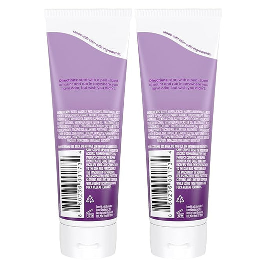 Lume Whole Body Deodorant - Invisible Cream Tube - 72 Hour Odor Control - Aluminum Free, Baking Soda Free, Skin Safe - 3.0 ounce (Pack of 2) (Lavender Sage)