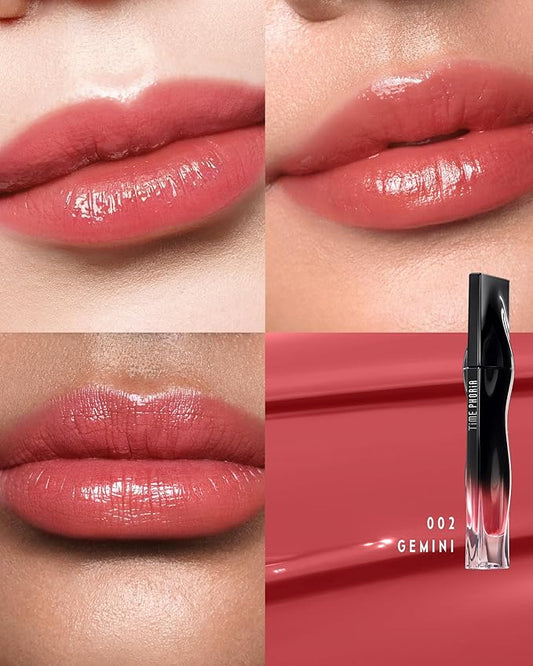 STELLAR DUST LIP STAIN-Long Lasting, Waterproof and Transferproof Lip Tint, Glossy Finish Lip Gloss, Lightweight Lipstick, High Coverage, Stocking Stuffers For Teen Girls (002 Gemini)