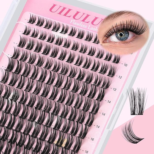 Lashes Clusters D Curl Fluffy Lash Clusters 0.07D 10-18 MIX 144 Eyelashes Individual Lashes Clusters DIY Lash Extensions at Home False Lashes Wide Band Natural Eye Lash Clusters U15 Lash