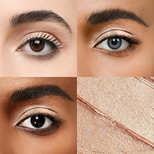 Cream Waterproof Hypoallergenic Eyeshadow Stick, long wear Metallic Glitter Matte Eye Shadow Pencil With Makeup Brush, Eye Brightener, 07 Copper Shimmer