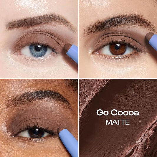 ALLEYOOP 11th Hour Waterproof Cream Eyeshadow Stick – Long-Lasting Eye Shadow Pencil & Eyeliner, Cream to Powder Stick & Highlighter – Smudge-Proof Eyeshadow Matte, Go Cocoa Matte