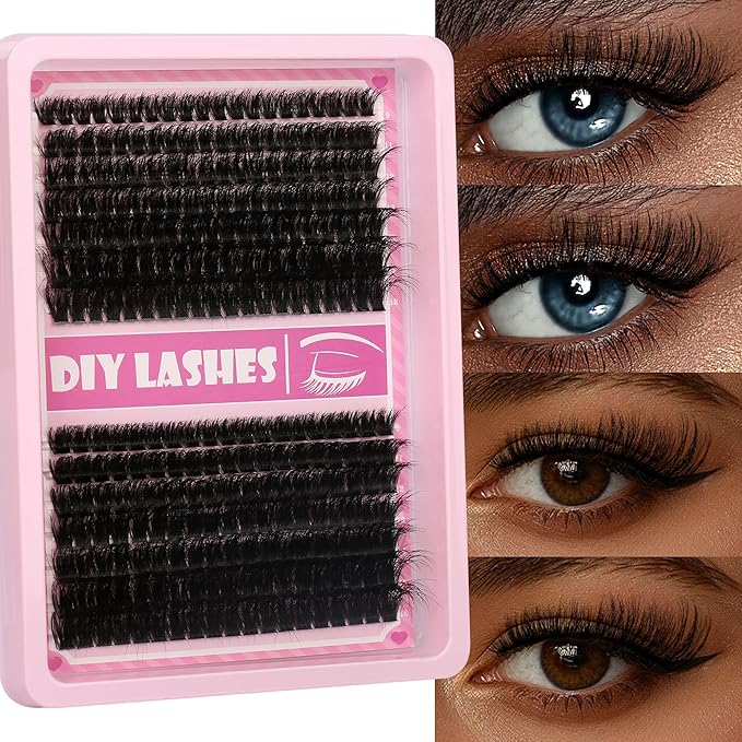 Gmagictobo Lash Clusters Kit Wispy Lash Clusters Thick Volume Lashes Clusters Thin Band 280Pcs Cluster Eyelash Extensions Lash Glue and Lash Tweezers