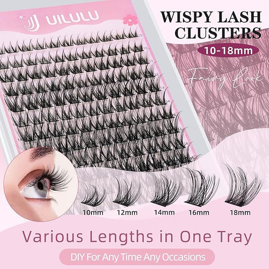 Lash Cluster Kit Wispy Waterproof Lash Extension Kit DIY at Home Lash Extensions (U23 Kit)