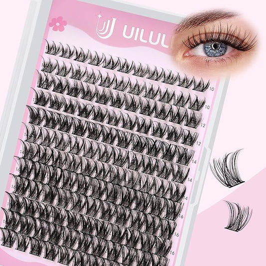 Lashes Clusters D Curl Fluffy Lash Clusters 0.07D 10-18 MIX 132 Eyelashes Individual Eyelashes Clusters DIY Lash Extensions at Home False Eyelash Wide Band Natural Eye Lash Clusters U23 Lash