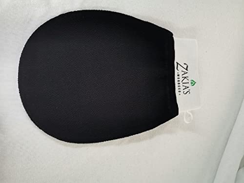 Moroccan Kessa Exfoliating Glove - Value Pack (2 piece) Black- Microdermabrasion exfoliating mitts, Removes unwanted dead skin, dirt and grime and Keratosis Pilaris. Great for spray tan removal.