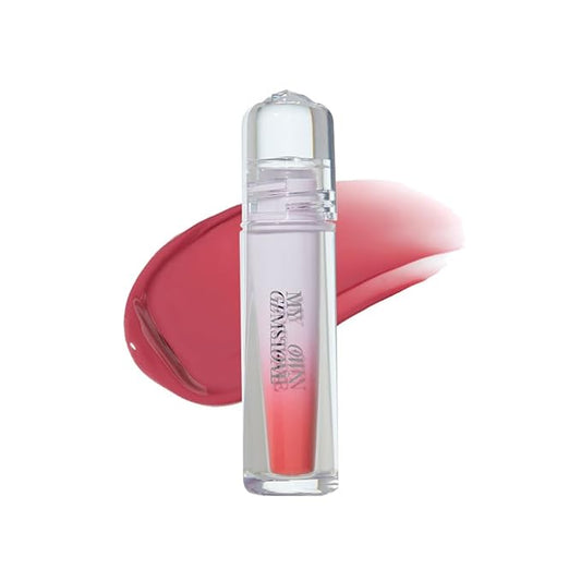 ETUDE Over Glowy Lip Stain Tint #14 Hey Pearl | Non-Sticky Vegan Lip Tint | Moisturized & Long-lasting Lip Gloss | Daily Tint for Dry Lips, Korean Makeup