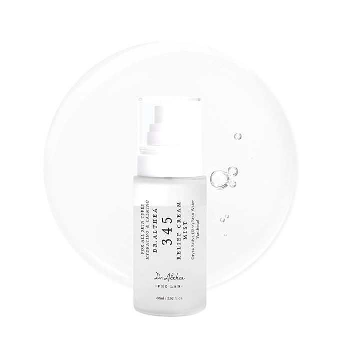 Dr.Althea 345 Relief Cream Mist | Hydrating Facial Mist with Rice Extract | Soothing Care for Sensitive Skin | Vegan Korean Skincare, 2.02 Fl Oz