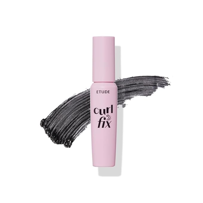 ETUDE Curl Fix Mascara Mini, Lash Mascara, Strong Curl Up, Long-Lasting, Waterproof, Lightweight, Korean Makeup, Beauty, Vegan Certified, Black (0.14 Fl Oz)