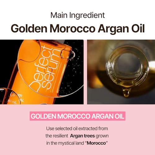 Mise En Scene Perfect Serum Styling - Heat Damage Protection Oil for All Hair Types | Holding Bounce & Heat Protectant | Hair Essence for Long Lasting Curl | Argan Oil | Powdery Scent. 2.70 Fl. Oz.