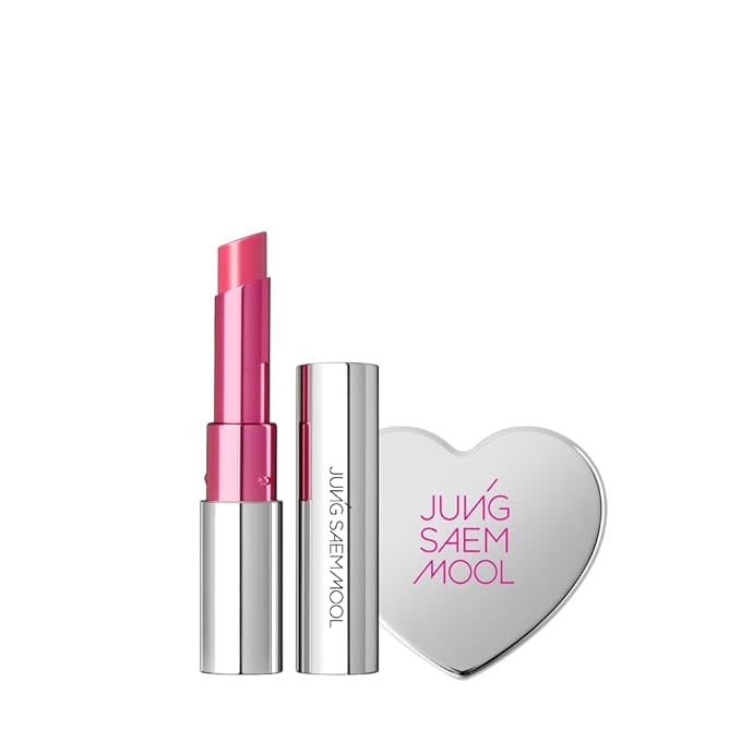 JUNG SAEM MOOL OFFICIAL] New Classic Glaze Lipstick Gift Set (Narcissism Pink) | Glaze Lipstick + Heart Mirror Mini