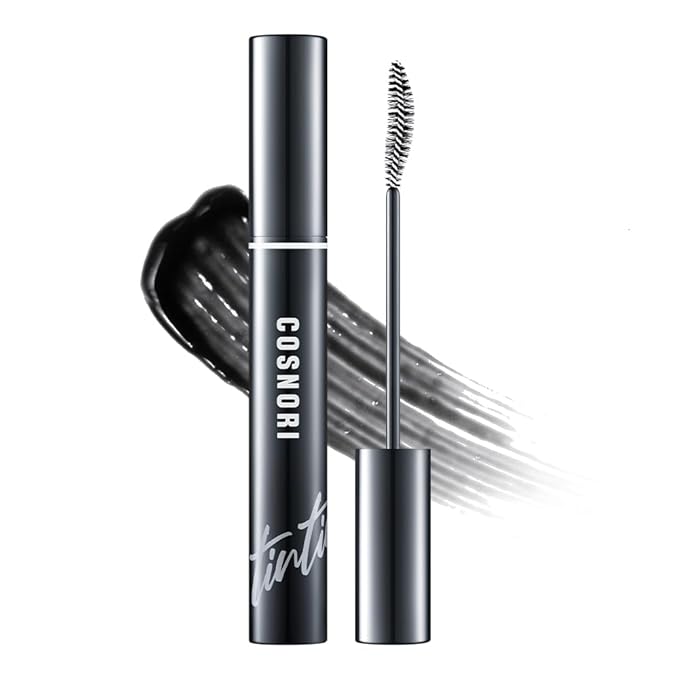 COSNORI Eyelash Tinting Serum 01 Deep Black - Korean Eyelash Boost Tinted Serum – Eyebrow Growth Enhancer for Longer and Thicker – Lash Perm Essential - Vegan, Irritation Free 0.3 fl.oz / 9g (Black)