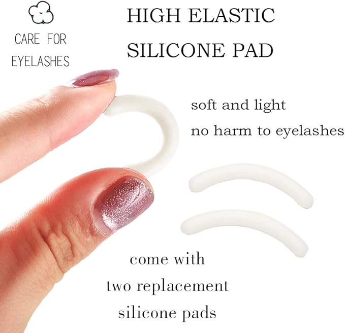 Uranian Eyelash Curlers with Built-in Comb Beauty Eyelashes Curlers Eyelash Cliper with 2 Replacement Silicone Refill Pads Premium Lash Curler Makeup Tool for Women and Girls (1 Pink-White Comb)