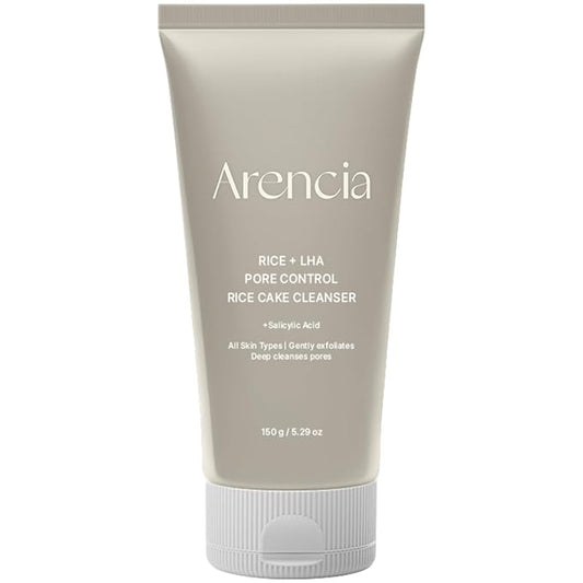 ARENCIA Rice + LHA Pore Control Rice Cake Cleanser with Salicylic Acid - Deep Cleansing, Gentel Exfoliation, All skin types, 5.29 oz