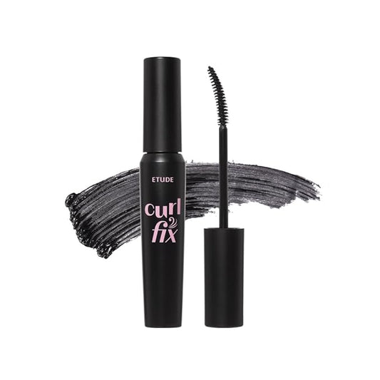 ETUDE Curl Fix Mascara, Lash Mascara, Strong Curl Up, Long-Lasting, Waterproof, Light-Weight, Korean Makeup, Beauty, Vegan Certified, Volume (0.27 Fl Oz)