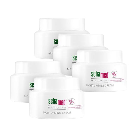 SEBAMED Moisturizing Face Cream for Sensitive Skin Antioxidant pH 5.5 Vitamin E Hypoallergenic 2.6 Fluid Ounces (75mL) Ultra Hydrating Dermatologist Recommended Moisturizer (Pack of 5)