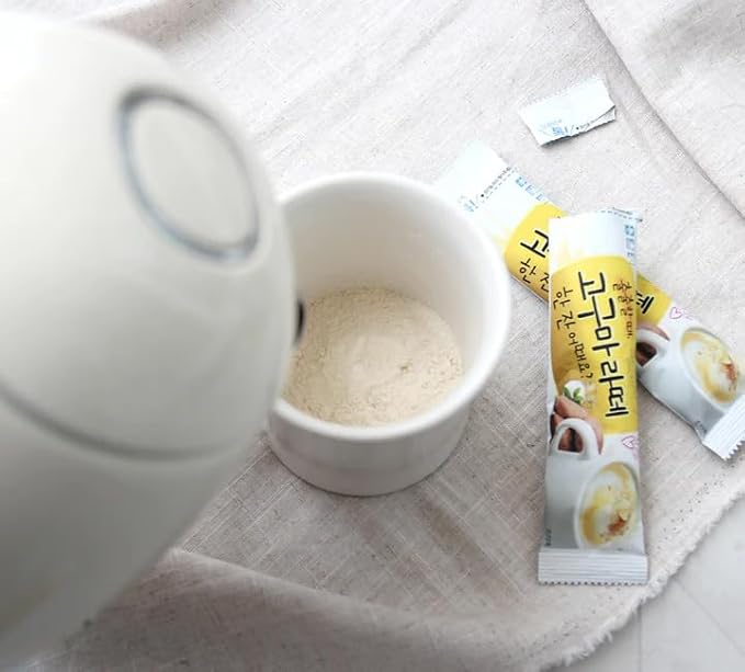 Damtuh Sweet Potato Latte 18g x 12 Sticks – Korean Goguma Latte Powder, Creamy Instant Drink Mix, Caffeine-Free Coffee Alternative