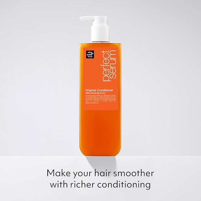 Mise En Scene Perfect Serum Original Conditioner For Damaged Hair, Nutrient Care With Argan Oil, Containing Jojoba-Seed-Oil For Smooth, Glossy Texture, 22.99 Fl. Oz.