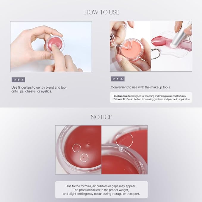 Heart Percent Dote On Mood Custom Lip & Cheek Single – Blendable & Buildable Veil-Fit Tone-up Enhancer, Long-Lasting Lightweight Multi-Use Highlighter 4.7g, H01. Tone up Balm