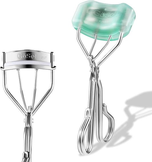 Eyelash Curler w/3 Replacement Pads (Soft/Medium/Firm) - Professional Lash Curler for Natural, Fake, Curly or Straight Lashes, Includes Protective Cover