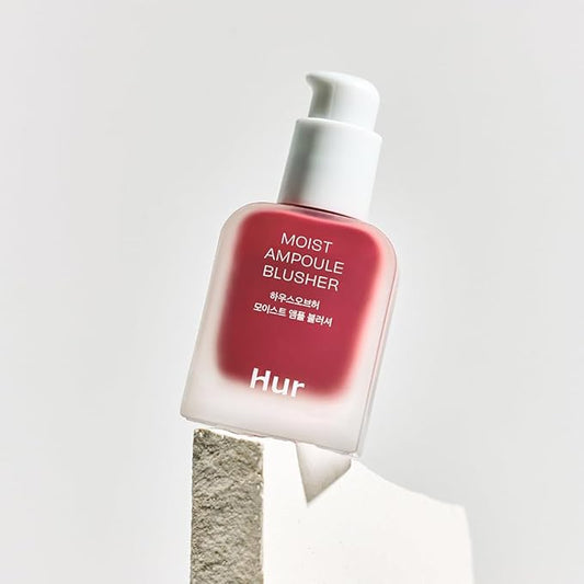 House of Hur Moist Ampoule Blusher with 50% Moisture Essence | Hydrating & Long-Lasting Blush | 0.68fl.oz (9 Shades) (Deep Plum)