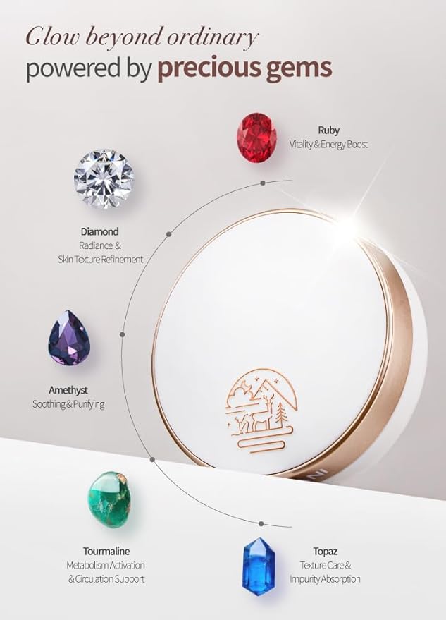 Beaudiani Mesh Glow Cushion Foundation Dewy Korean Cushion with Gemstone Complex & Skincare Benefits (12g) (#2 Modern Cover Daily (Shade #22-23))