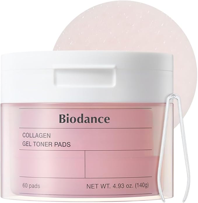 Biodance Collagen Gel Toner Pads, Pore Minimizer for Face, Improving Elasticity, Gentle Exfoliating Toner Pads for Sensitive Skin, Korean Skincareㅣ4.93 fl.oz.(140g)*60Pads