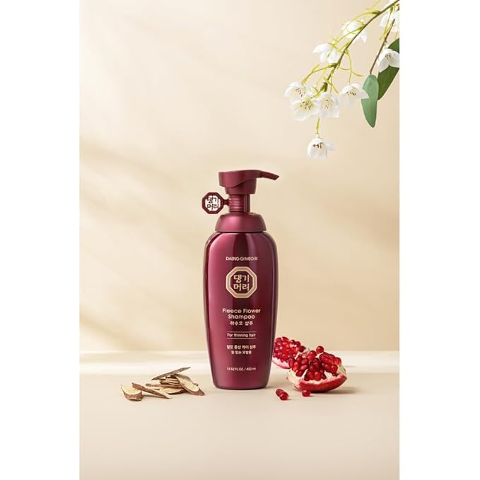 Daeng Gi Meo Ri - Gentle Shampoo for Thin Hair Korean Beauty Scalp Nourishing Herbal Blend K-Beauty Hair Cleanser 400ml / 13.5 fl oz, Fleece Flower 하수오