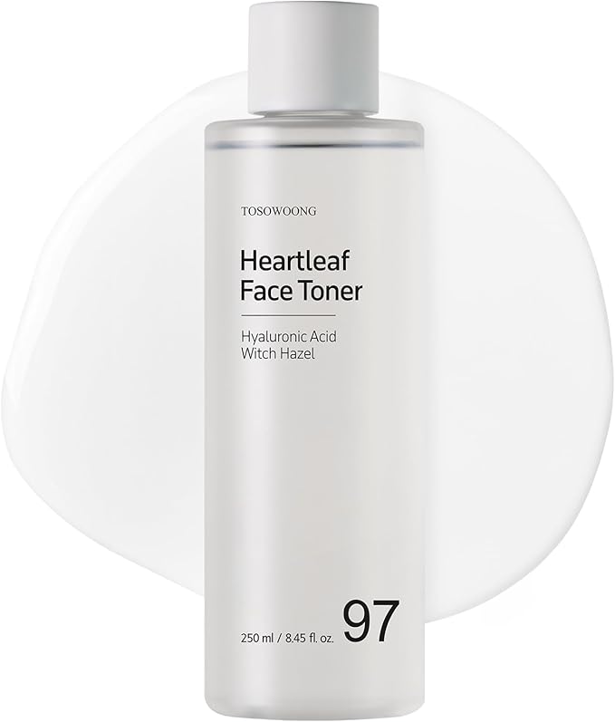 TOSOWOONG Heartleaf Face Toner with 970,200ppm Heartleaf Water, Centella, Hyaluronic Acid, Witch Hazel, Trouble Care, Acne-Prone, Calming, Hydrating, Purifying, Korean Skin Care, 250ml, 8.45 fl.oz.