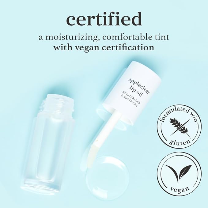 NOONI Korean Lip Oil - Appleclear | Long-Lasting, Moisturizing, Plumping, Revitalizing for Dry Lips, Waterproof, No Peel Off, Hydrating, Nourishing Crystal Clear, 0.12 FL Oz