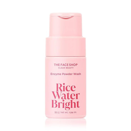 The Face Shop Rice Water Bright Enzyme Powder Wash, Gentle Exfoliating Cleanser with AHAs, Radiant skin, Rice Polish for Face, Korean Skin Care 55g / 1.94 oz