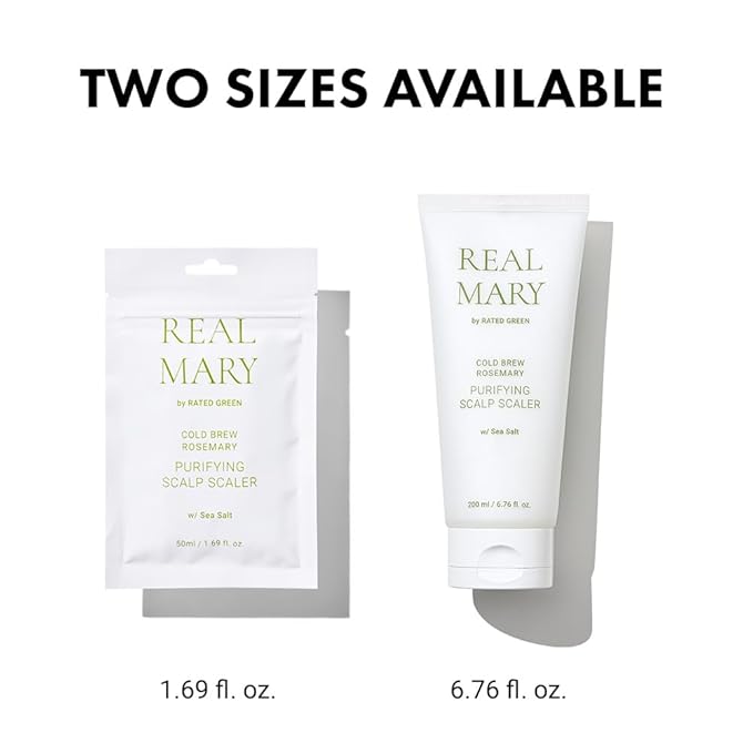 RATED GREEN Real Mary Purifying Scalp Scaler | Organic Cold Brewed Sea Salt | Deep Cleanse for Itchy & Flaky Scalp | Korean Hair Care | 6.76 fl oz