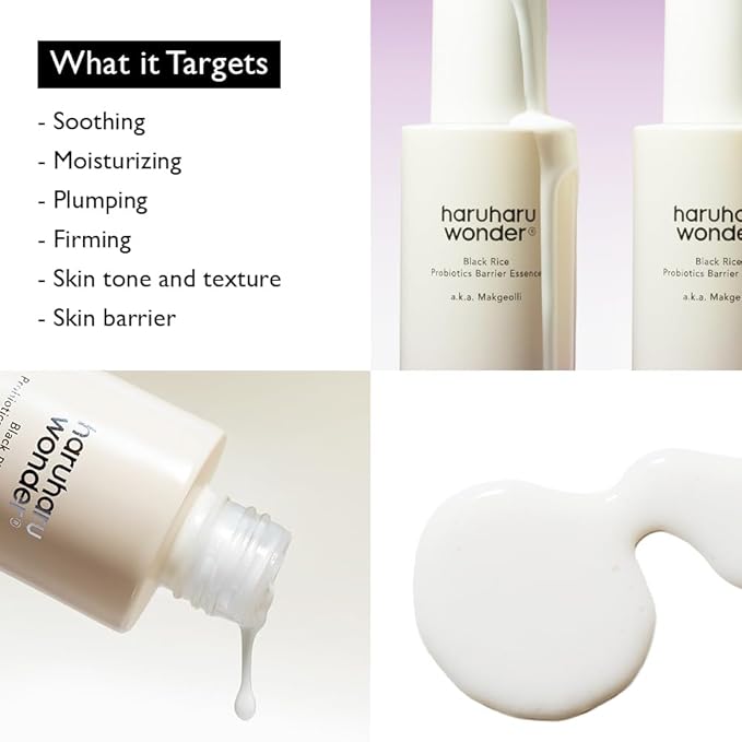 haruharu Wonder Black Rice Probiotics Barrier Essence 4.05 fl. oz Hydrating Milky Toner for Dry Skin, Soothes, Locks in Moisture, and Reduces Redness by Strengthening The Skin Barrier, Vegan