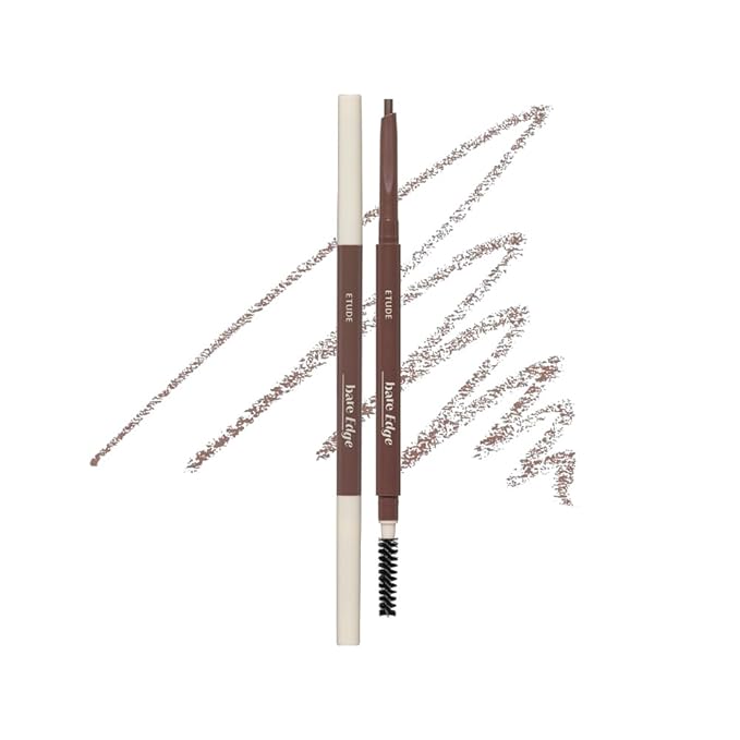 ETUDE Bare Edge Brow Pencil, Eyebrow Pencil, Slim 3D Hexagon, Natural Looking, Korean Makeup, Beauty, Natural Brown (0.003 Ounce)