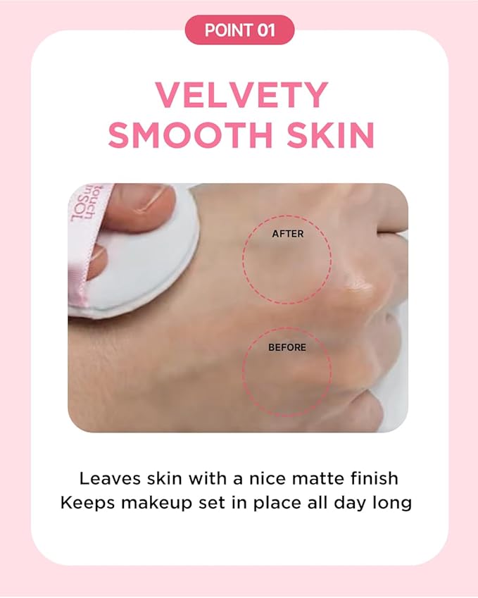 TOUCH IN SOL No Poreblem Mineral Powder – No Sebum Setting Powder for Oily Skin, Oil Control & Blurring Finishing Face Powder for a Matte Finish, Korean Makeup (0.17 oz)