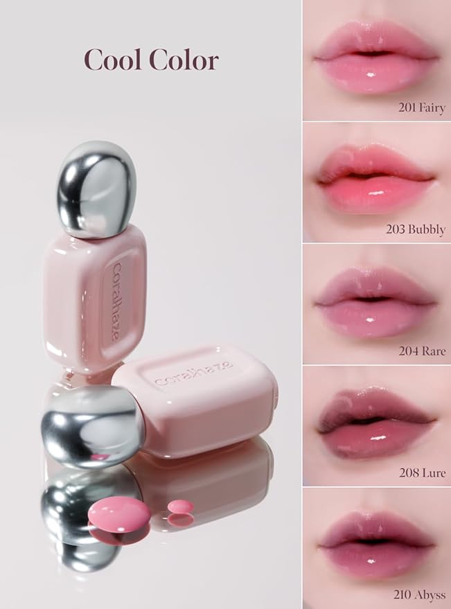 Dew Drop Tint #202 Mellow 4.5g, Hydrating, Glossy, Lightweight Lip Stain with High-shine, Long Lasting Color with Moisturizing Lip Drop, Dewy Finish, Korean Beauty Makeup