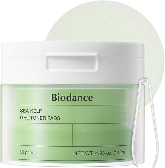 Biodance Sea Kelp Gel Toner Pads, Calming & Soothing for Sensitive Skin, Oil & Sebum Control, Blemish Care, Gentle Exfoliating Toner Pads, Korean Skincareㅣ4.93 fl.oz.(140g)*60Pads