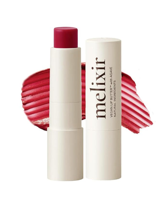 Melixir Vegan Lip Butter (12 Colors), Hydrating Tinted Lip Balm Stick, Bee-Free, Petrolatum-Free, Plant-Based, Moisturizes Dry & Chapped Lips With Shea Butter, Sheer, Natural Finish - #15 Dirty Pink