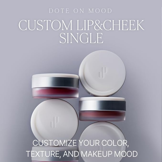 Heart Percent Dote On Mood Custom Lip & Cheek Single – Blendable & Buildable Soft Velvety Matte Cream Blush (Fog Pot), Long-Lasting Lightweight Multi-Use & Lip Tinted Balm 4.7g, M03. Fog Pink