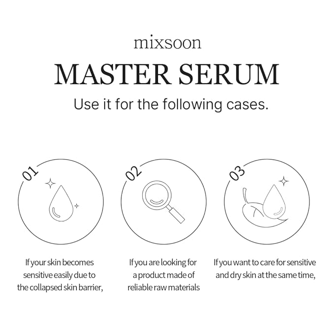 Master Serum Moisturizing Serum 3 Ingredients, Healthy Skin and Improve Skin Barrier | Cruelty Free Korean Glass Skincare (1.01 Fl Oz)
