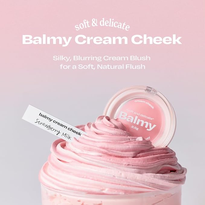 Balmy Cream Cheek No.0 Nudy Apricot | Lightweight, Natural Finish Cream Blush with Blurring Effect | 2.5g