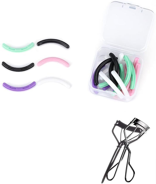 Eyelash Curler Refills Compatible with Shiseido,Eyelash Curler Refills 24PCS,Silicone Lash Curler Refill Pads Compatible with Shiseido (Colorful)