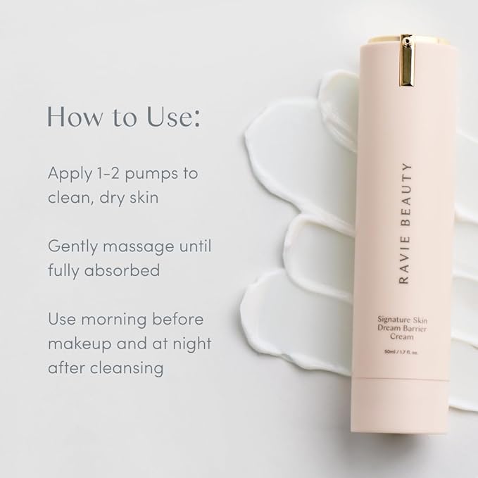 Ravie Beauty Signature Skin Dream Barrier Cream Hydrating Face Moisturizer with Peptides, Ceramides & Niacinamide, Fast-Absorbing, Sensitive-Skin Friendly, Primer-Ready Finish 1.7 fl oz