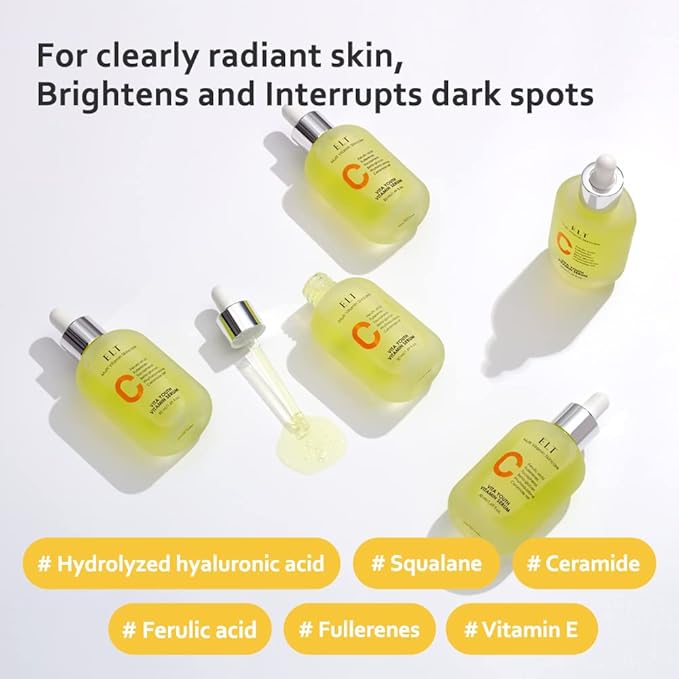 ELT Vita Youth Vitamin C Face Serum 1.69fl.oz.(50ml) | Skin Brightening | Ferulic Acid | Beta-Glucan| Anti-Aging | Dark Spot Remover | Korean Skincare (Pack of 1)